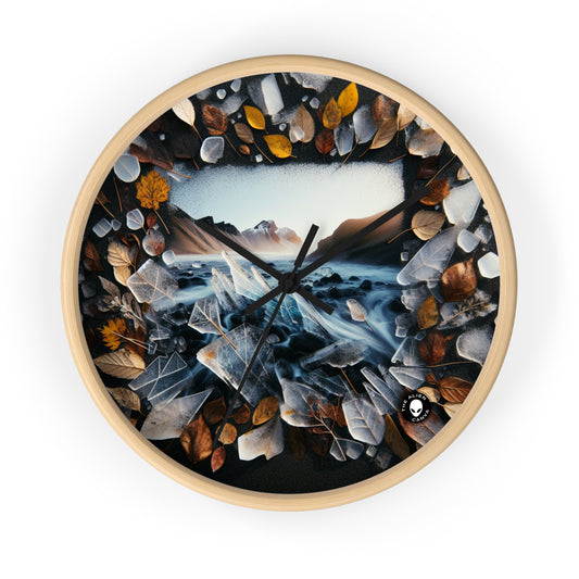 "Fleeting Forest: Ephemeral Art Installation in Nature" - The Alien Wall Clock Ephemeral Art