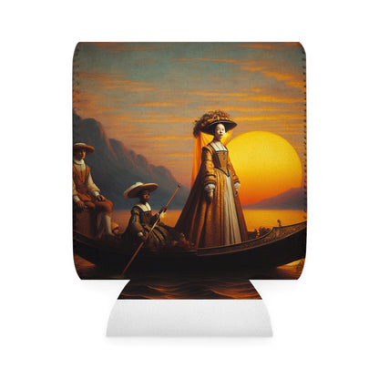 "Golden Twilight in the Italian Gondola" - The Alien Can Cooler Sleeve Renaissance Art Style