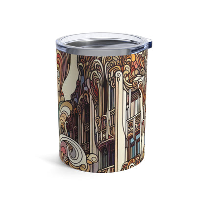 "Estaciones encantadas: Ilustración del bosque Art Nouveau" - The Alien Tumbler 10oz Art Nouveau