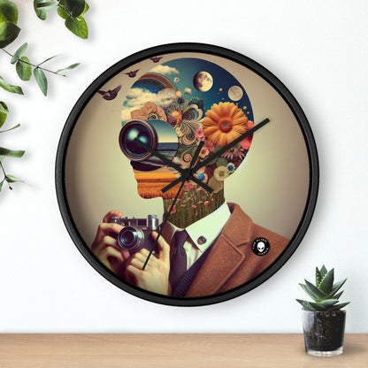 "Nature-Tech Fusion: A Photomontage Exploration" - The Alien Wall Clock Photomontage