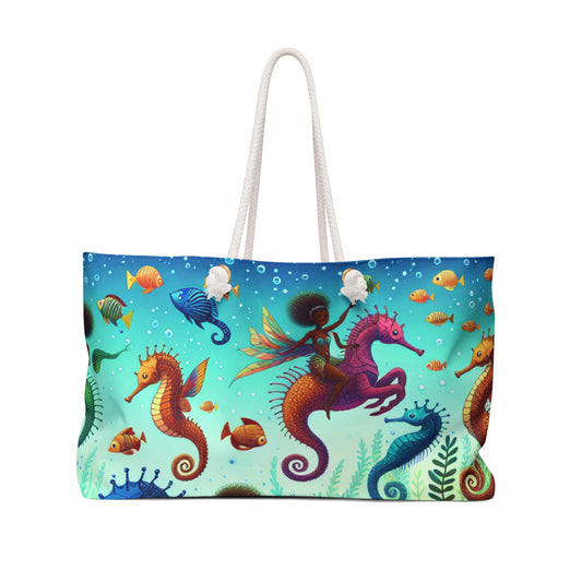 Enchanted Aquatic Realm: Mermaids and Seahorses - The Alien Weekender Bag