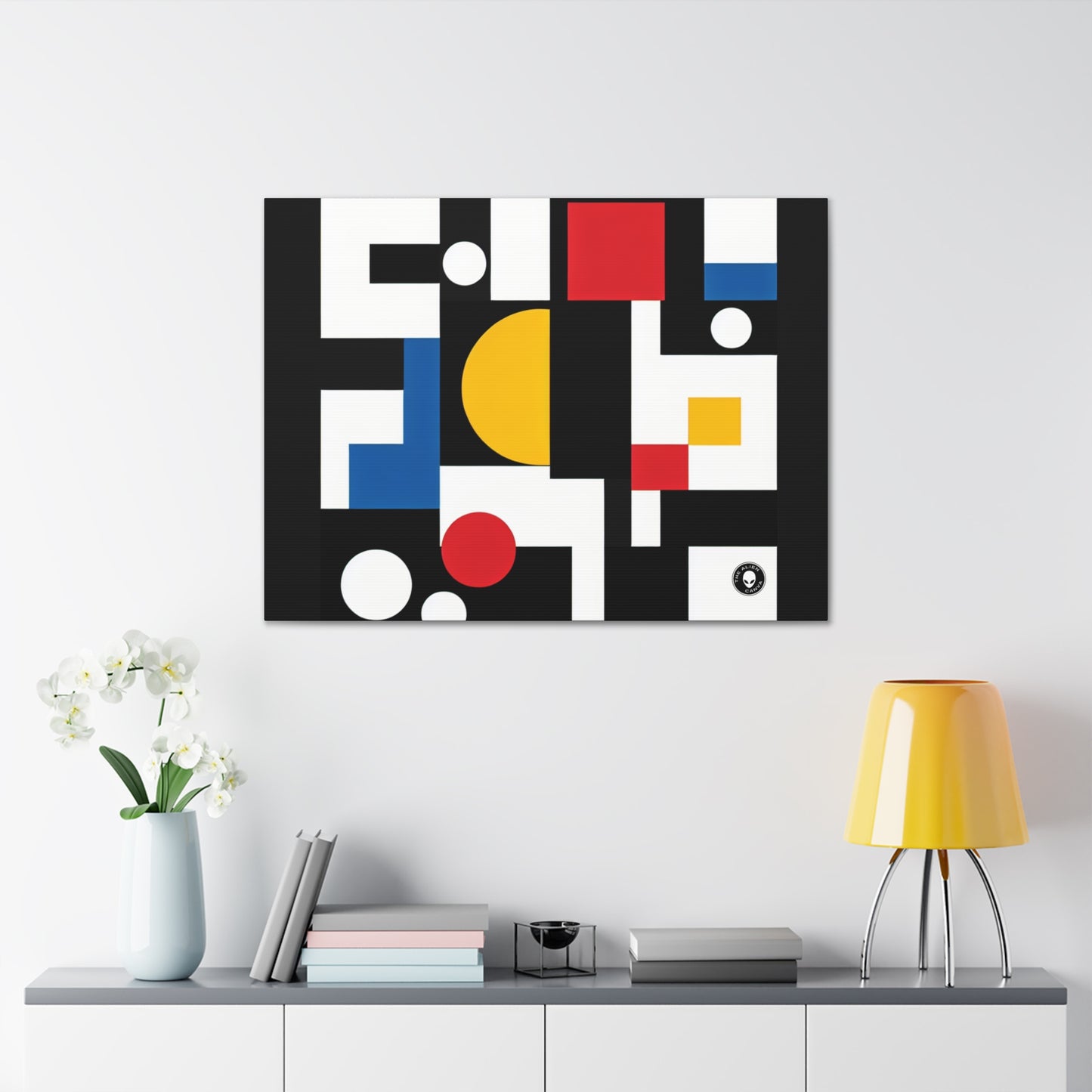 "Suprematic Harmony : Explorer la composition géométrique avec des couleurs vives" - The Alien Canva Suprematism