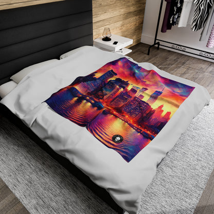 Hidden Oasis: A Spontaneous Impressionism Masterpiece in Vibrant Hues - The Alien Velveteen Plush Blanket Impressionism