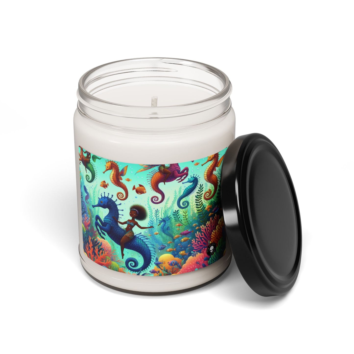 Enchanted Aquatic Realm: Mermaids and Seahorses - The Alien Scented Soy Candle 9oz