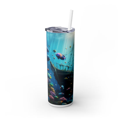 "Sunken Shipwreck Wonderland" - The Alien Maars® Skinny Tumbler with Straw 20oz