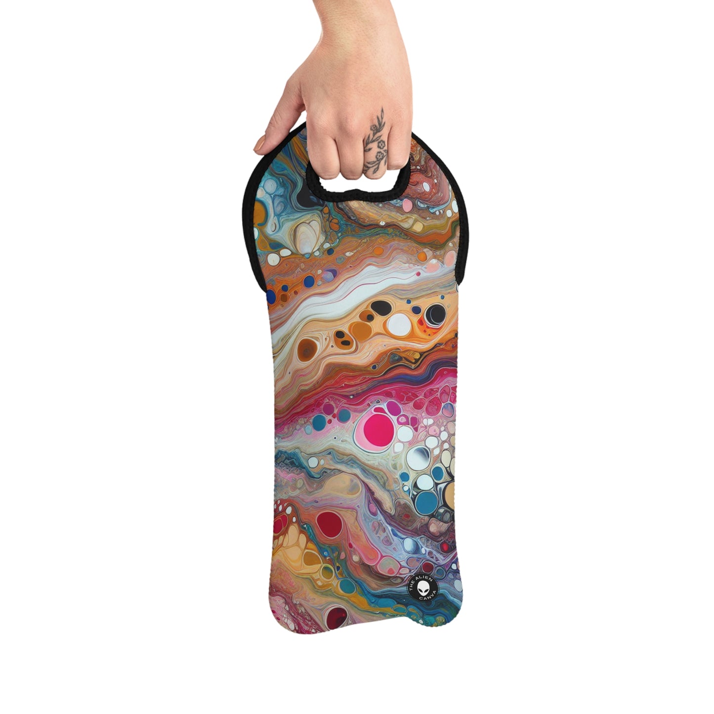 "Cosmic Colours: Creating a Mesmerizing Acrylic Pour Inspired by Celestial Nebulas" - The Alien Wine Tote Bag Acrylic Pouring