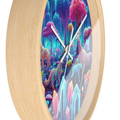 "Glowing Enchantment: Neon Forest" - The Alien Wall Clock