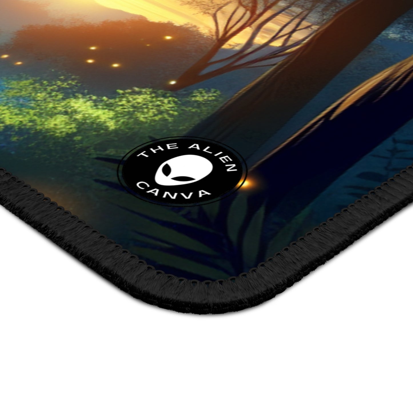 « Crépuscule enchanté : Lucioles dans la forêt » - Le tapis de souris de jeu Alien