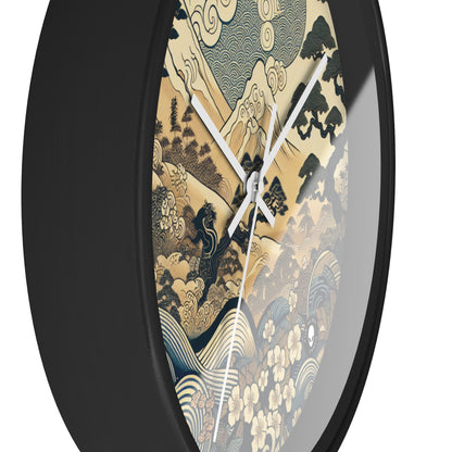 "Los sueños festivos de Edo" - El reloj de pared alienígena Ukiyo-e (impresión en madera japonesa)