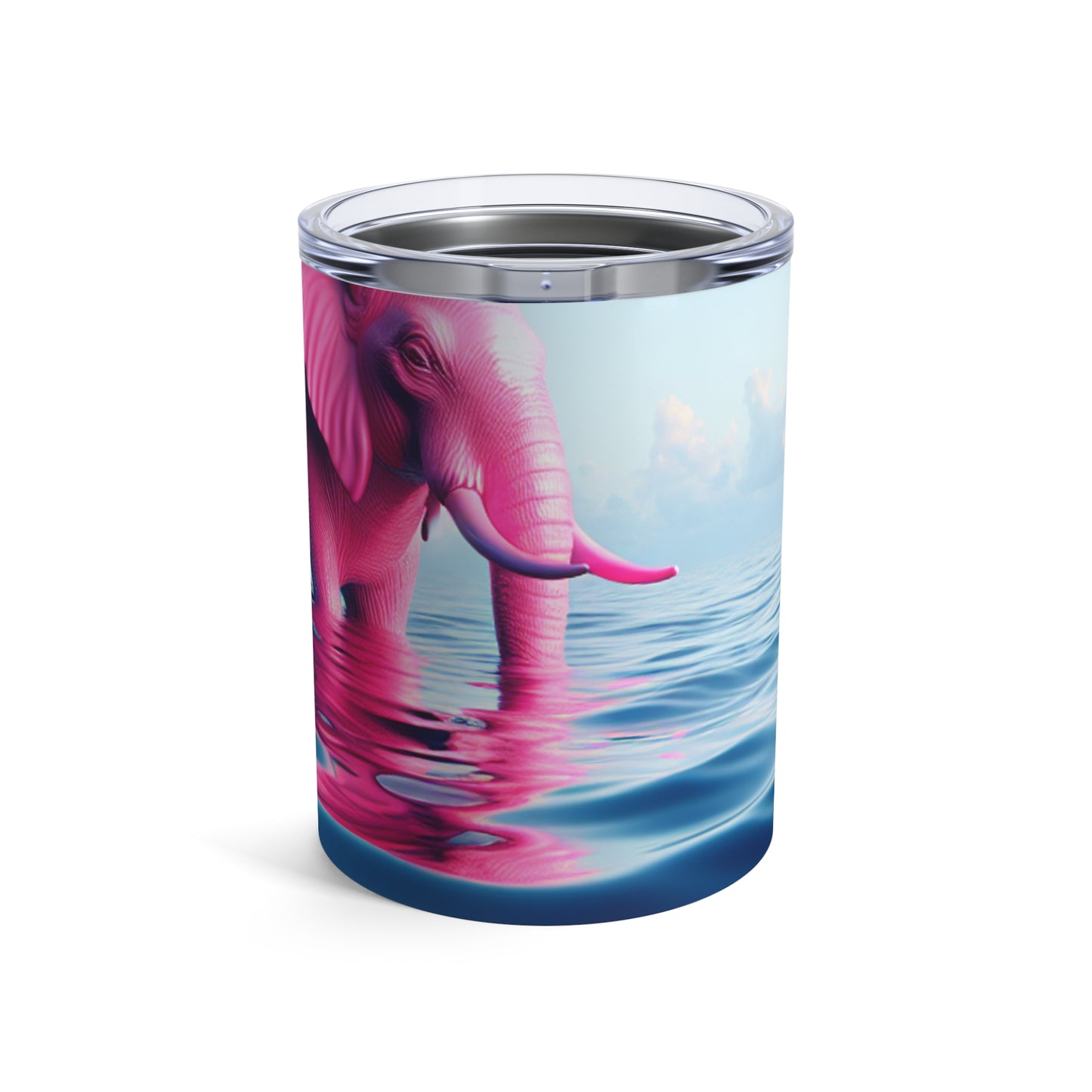 "The Pink Elephant in the Deep Blue Sea" - The Alien Tumbler 10oz A pink elefant floating in the ocean