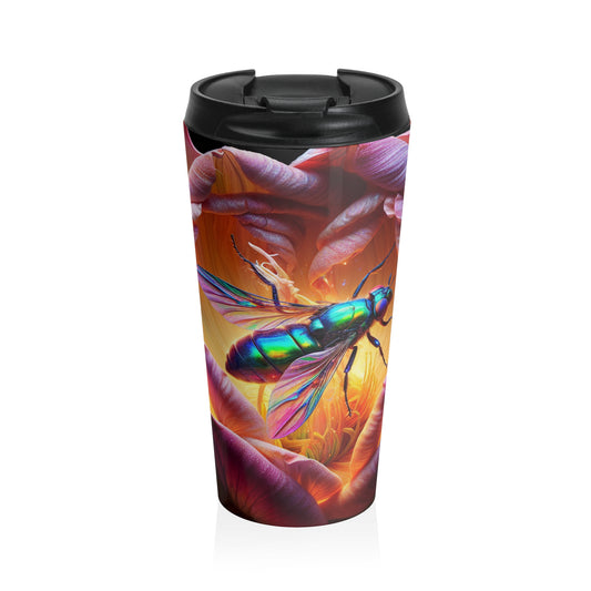 "The Beauty of Nature: A Hyperrealistic Insect Mosaic" - The Alien Stainless Steel Travel Mug Hyperrealism