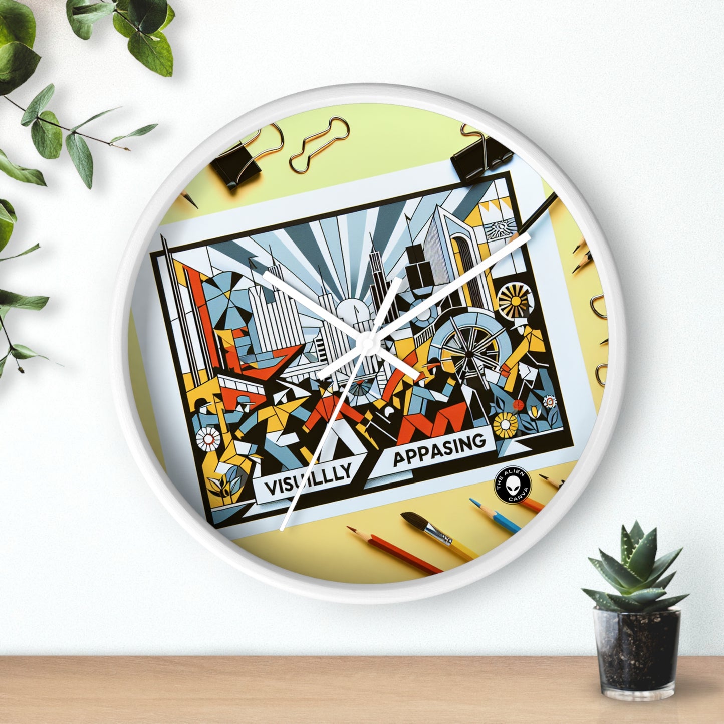 "Constructive City: A Vibrant Celebration of Urban Progress" - The Alien Wall Clock Constructivism