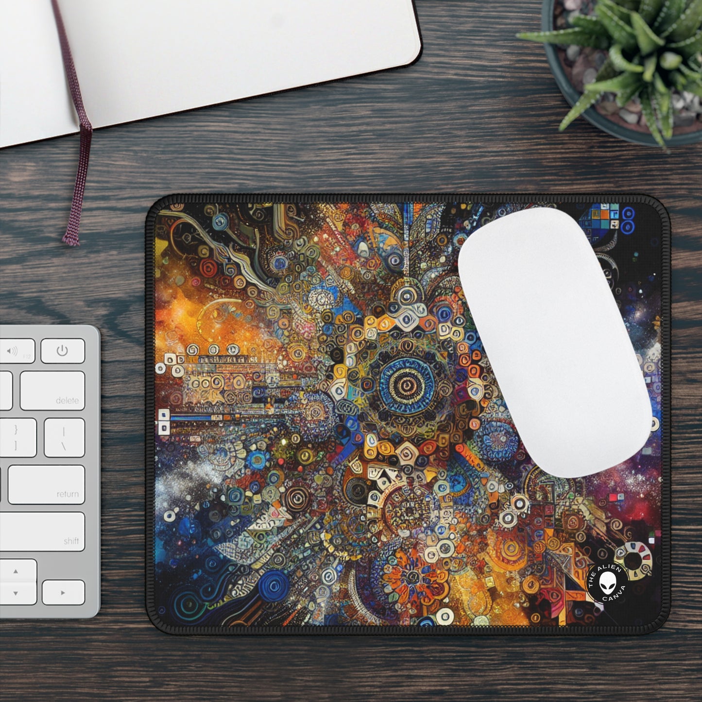 "Arte corporal de la noche estrellada: colores vivos y trazos arremolinados" - The Alien Gaming Mouse Pad Body Art