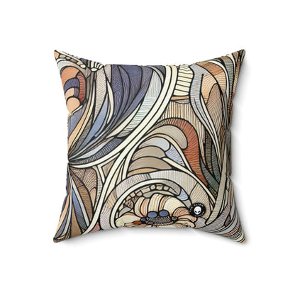 "Nature's Muse: Art Nouveau Woman" - L'Alien Spun Polyester Square Pillow Art Nouveau