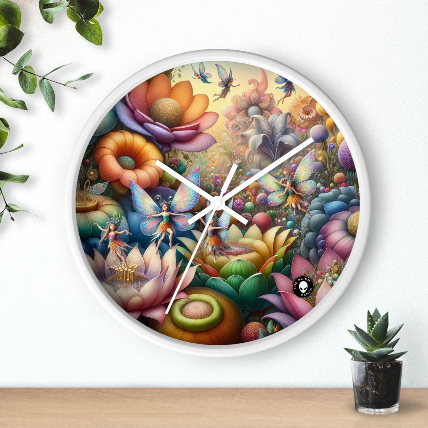 "Jardin enchanté : où dansent les fées" - L'horloge murale extraterrestre