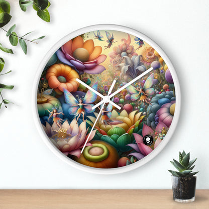 "Jardin enchanté : où dansent les fées" - L'horloge murale extraterrestre