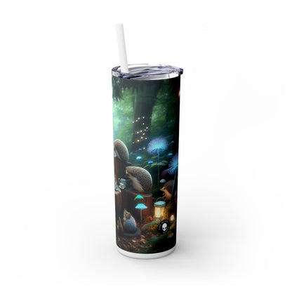 "Enchanted Tea Time: A Magical Forest Gathering" - The Alien Maars® Skinny Tumbler with Straw 20oz