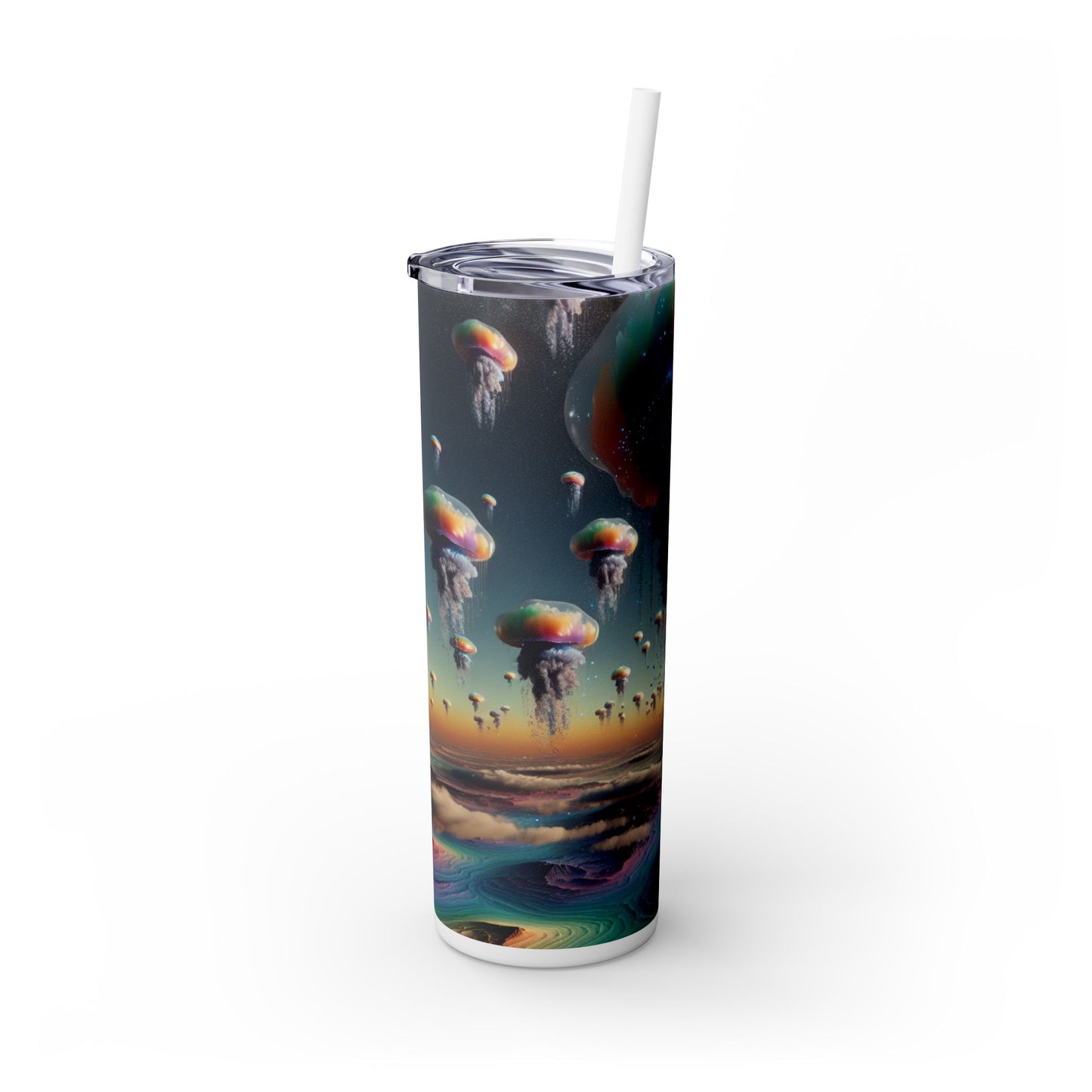 "Jellyfish Sky : Un monde surréaliste" - The Alien Maars® Skinny Tumbler avec paille 20oz