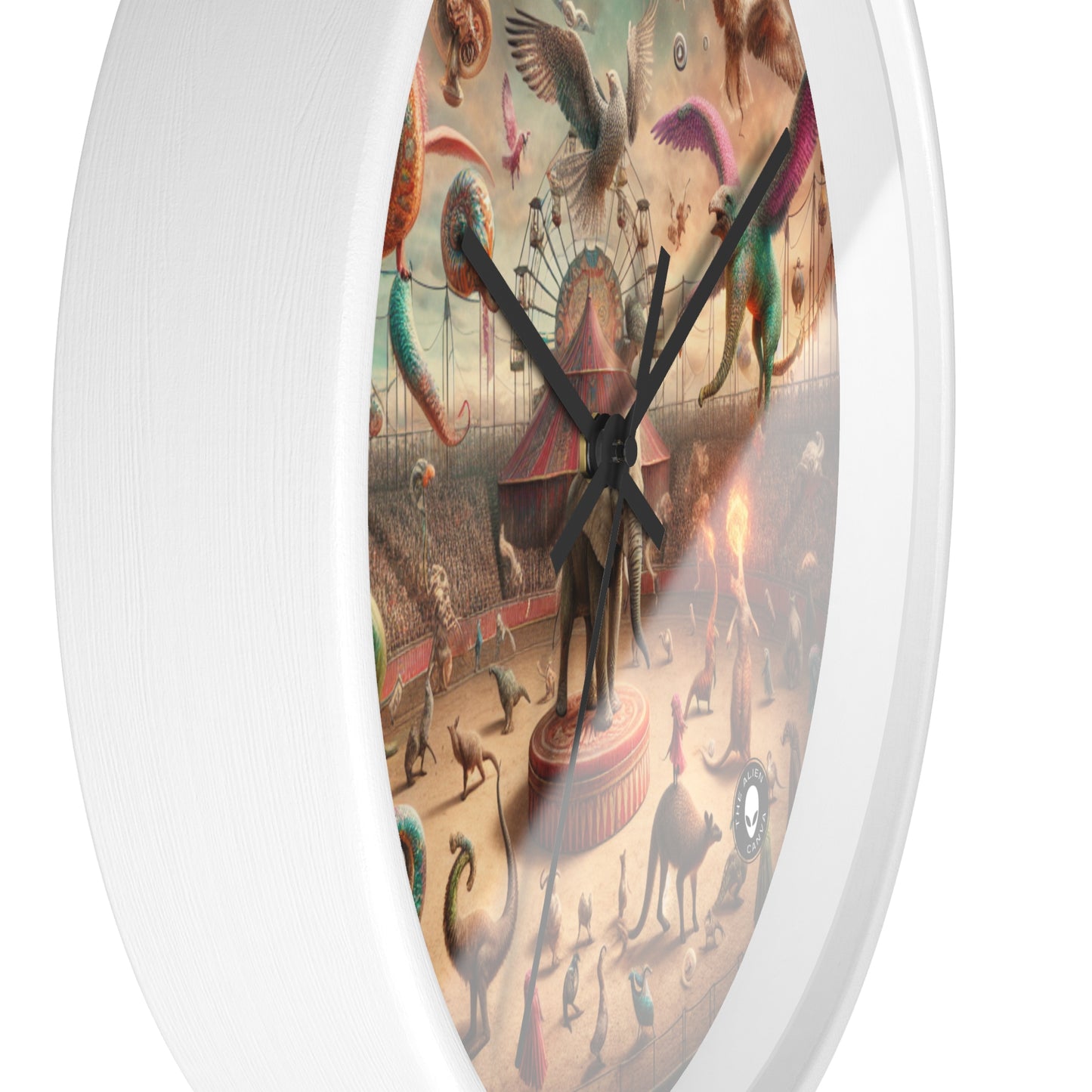 "Fantasy Circus: Where Animal Performers Entertain Mythical Attendees" - The Alien Wall Clock