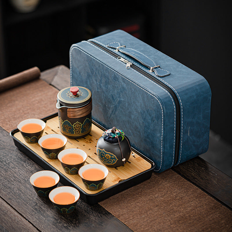 Travel Kung Fu Tea Set Suit Ceramic Teapot