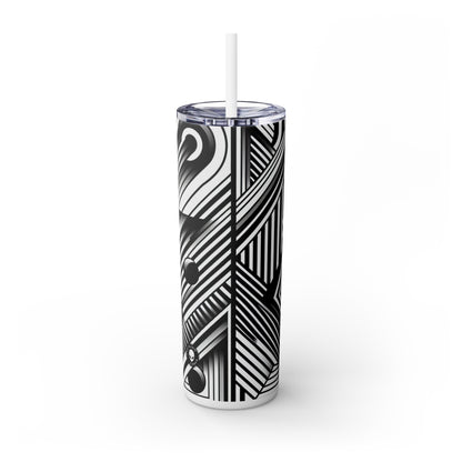 "Swirling Kaleidoscope: A Bold Op Art Vortex" - The Alien Maars® Skinny Tumbler with Straw 20oz Optical Art (Op Art)