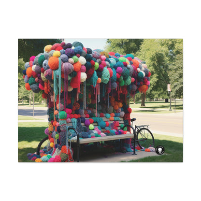 "Whimsical Wonders: Yarn-Bombing the Cityscape" - The Alien Canva Yarn Bombing (Fiber Art)