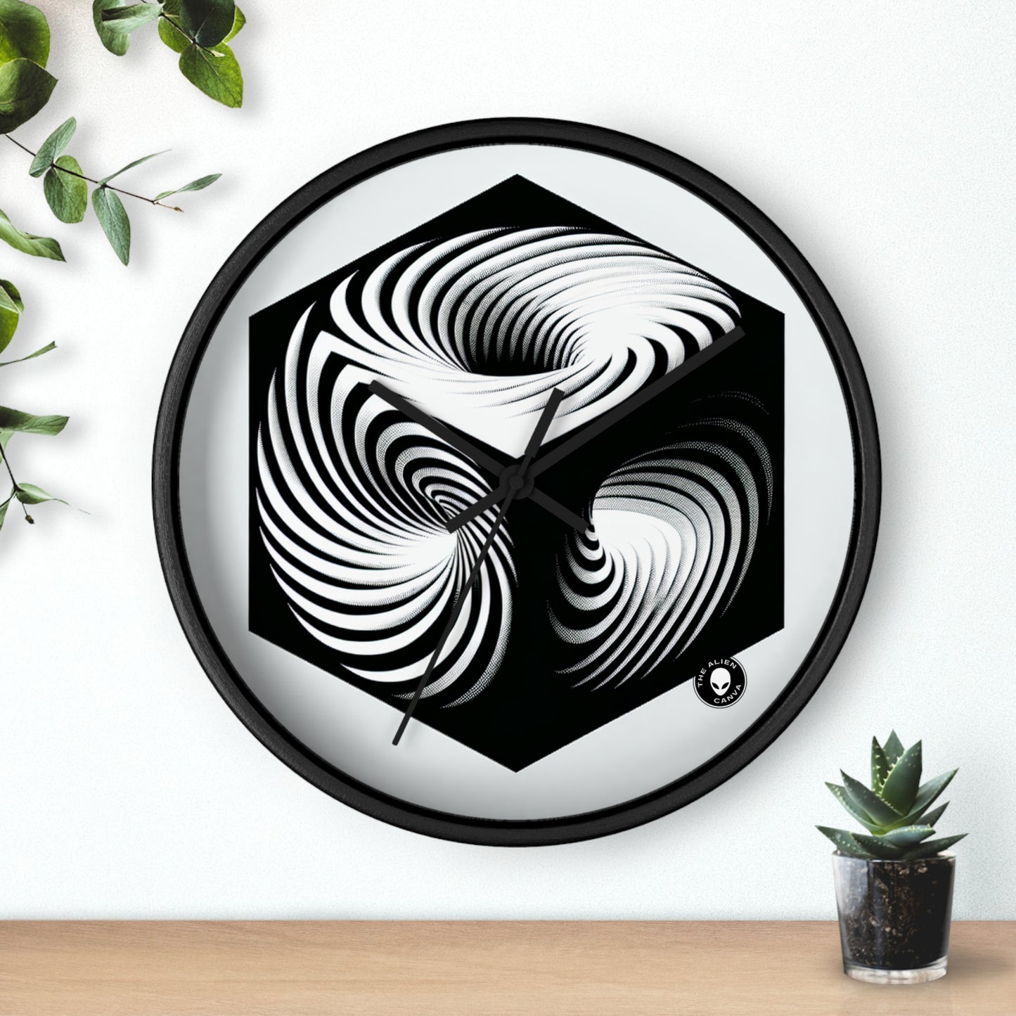 "Convolutional Cube: An Optical Illusion of Unceasing Movement" - The Alien Wall Clock Op Art