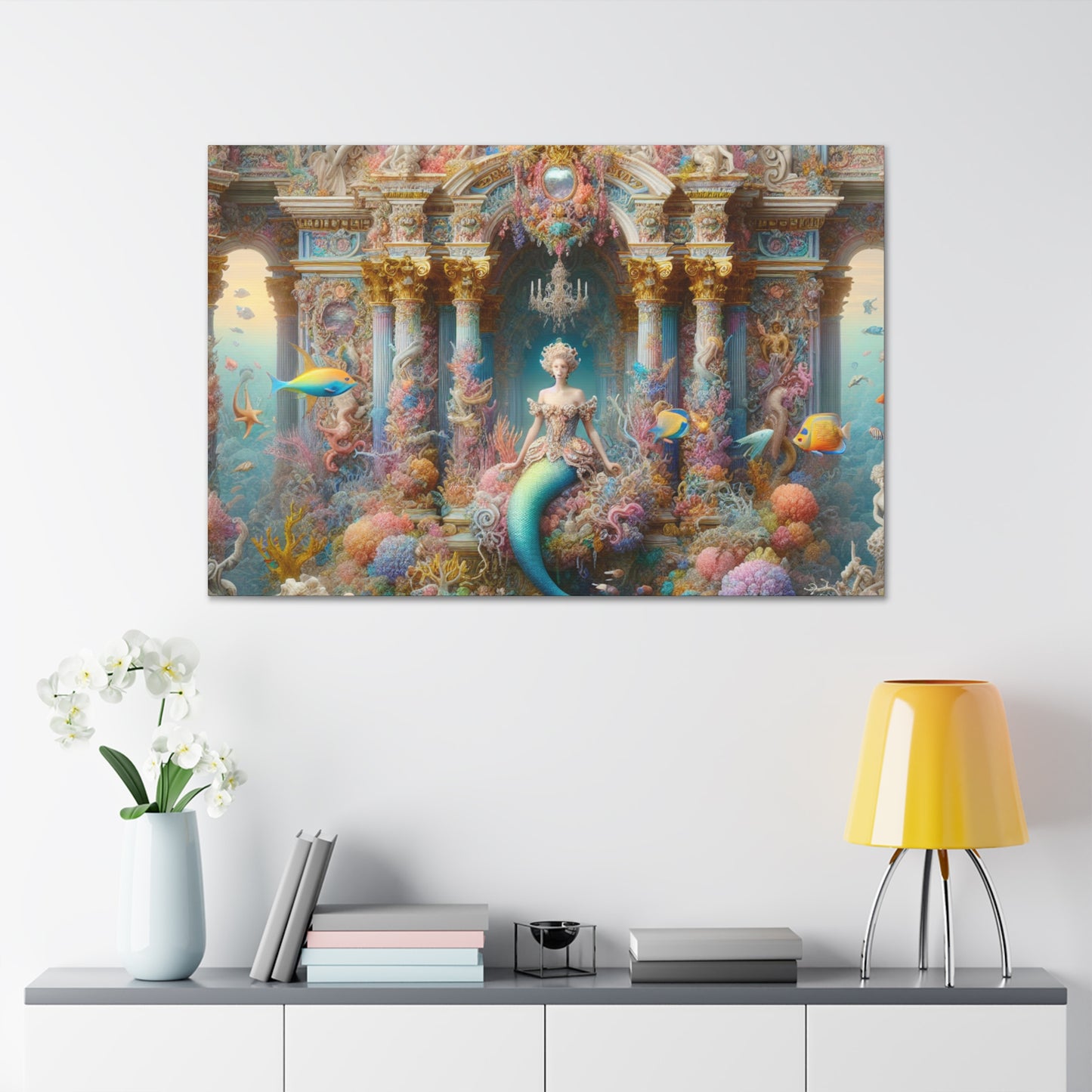 "Splendeur sous-marine : un palais de sirène rococo" - Le style rococo Alien Canva