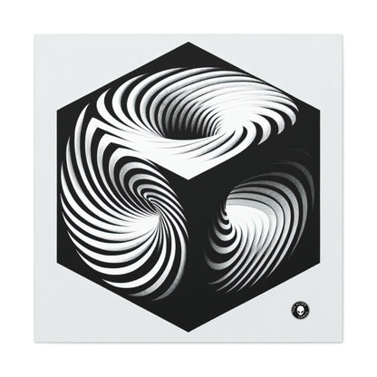 "Convolutional Cube: An Optical Illusion of Unceasing Movement" - The Alien Canva Op Art