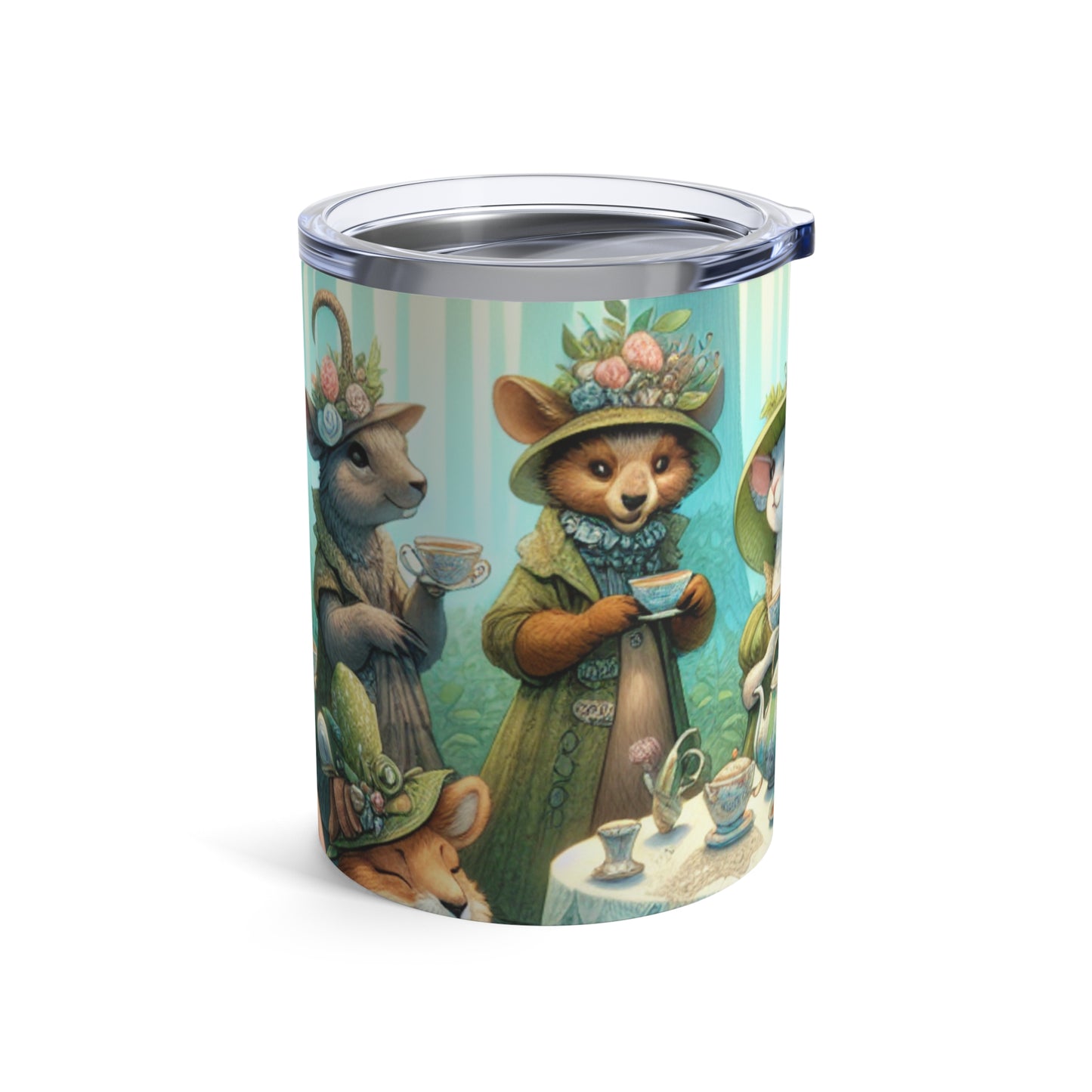 "Sombreros elegantes y tazas de té: una fiesta de té en el bosque" - Vaso Alien de 10 oz