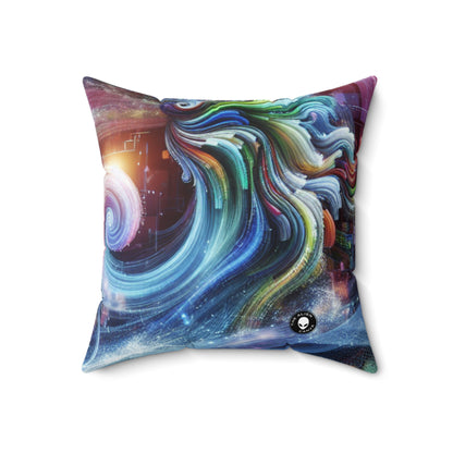 "Fluid Harmony: A Mesmerizing Video Symphony"- The Alien Spun Polyester Square Pillow Video Art