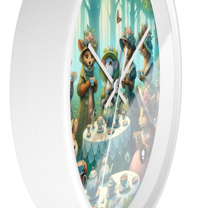 "Fancy Hats and Teacups: A Woodland Tea Party" - The Alien Wall Clock