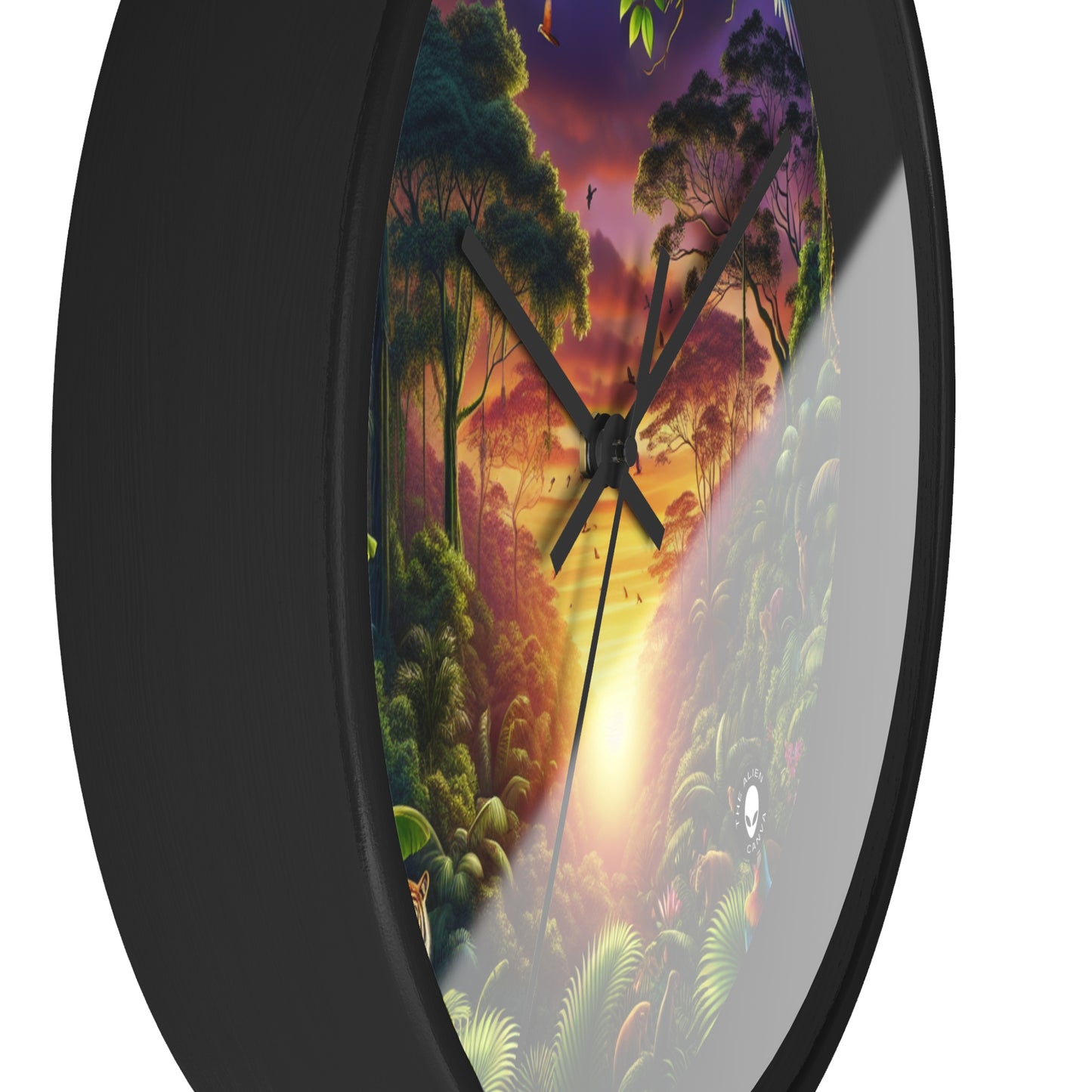 "Dusk in the Jungle: A Wild Encounter" - The Alien Wall Clock