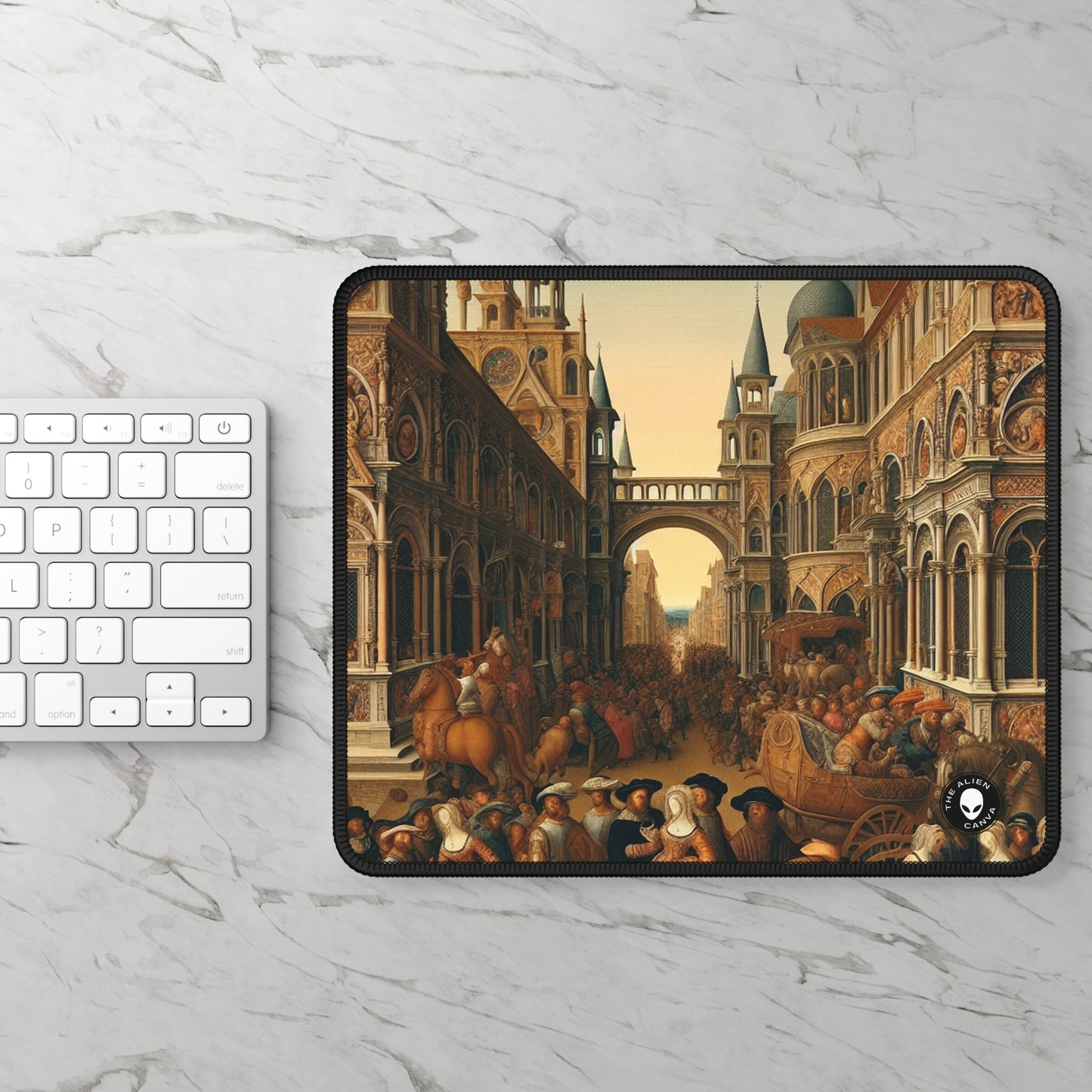 "L'unité dans l'opulence : un banquet des nations de la Renaissance" - The Alien Gaming Mouse Pad Renaissance