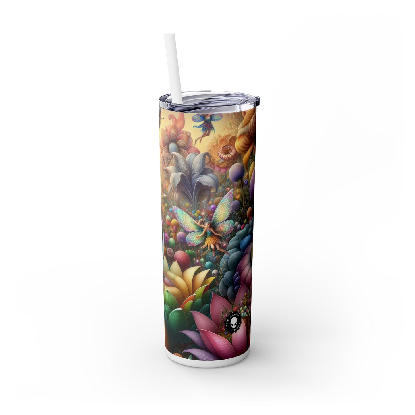 "Jardin enchanté : Où dansent les fées" - The Alien Maars® Skinny Tumbler avec paille 20oz