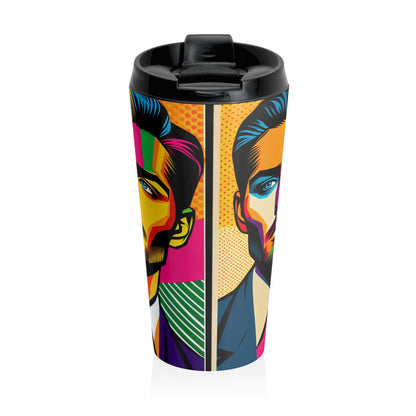 "Celebrity Pop Art Portrait" - The Alien Stainless Steel Travel Mug Pop Art Style