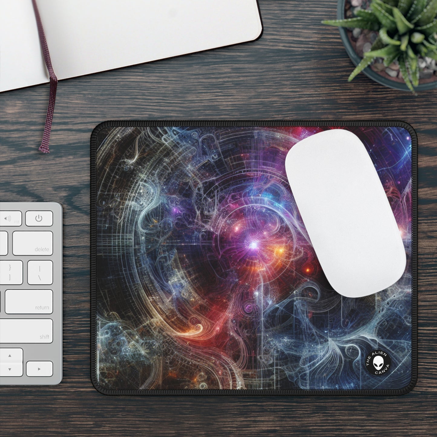 "La metrópolis de neón de la naturaleza: una fusión surrealista de tecnología y vegetación" - The Alien Gaming Mouse Pad Arte digital