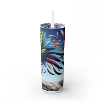 "Flora y fauna fantásticas: un mundo de cambios extravagantes" - Vaso delgado con pajita de 20 oz de Alien Maars®