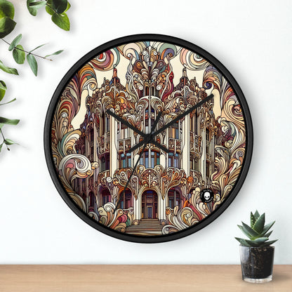 "Enchanted Seasons: Art Nouveau Forest Illustration" - The Alien Wall Clock Art Nouveau