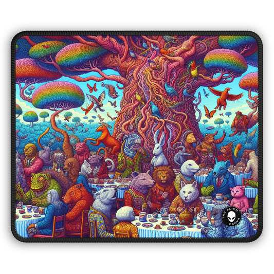 "Animal Tea Party in a Rainbow Wonderland" - The Alien Gaming Mouse Pad