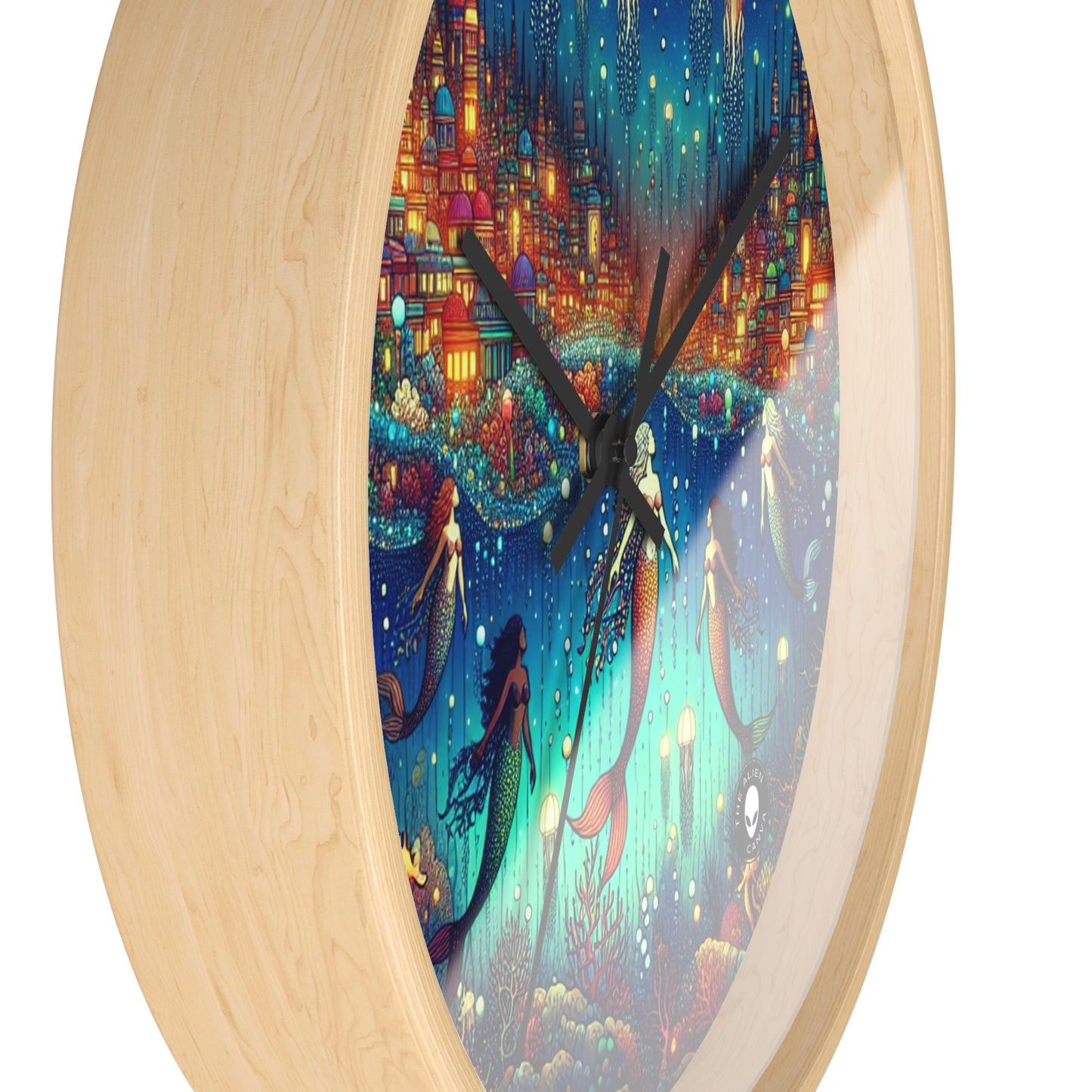 "Glowing Jellyfish City: A Whimsical Underwater World" - The Alien Wall Clock