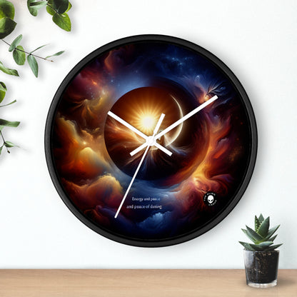 "Celestial Embrace: The Fusion of Sun and Moon" - The Alien Wall Clock