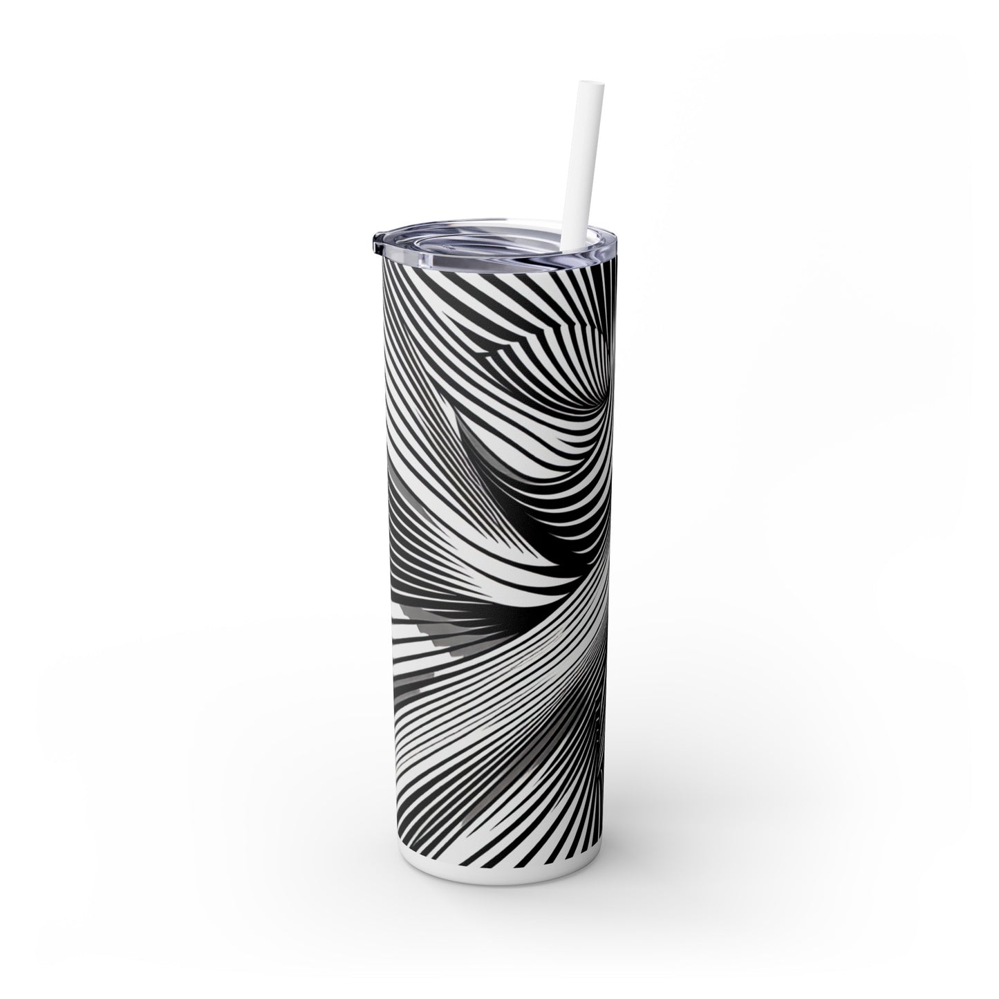 "Motion Embodied: Explorer l'illusion dynamique à travers l'Op Art" - The Alien Maars® Skinny Tumbler avec paille 20oz Op Art