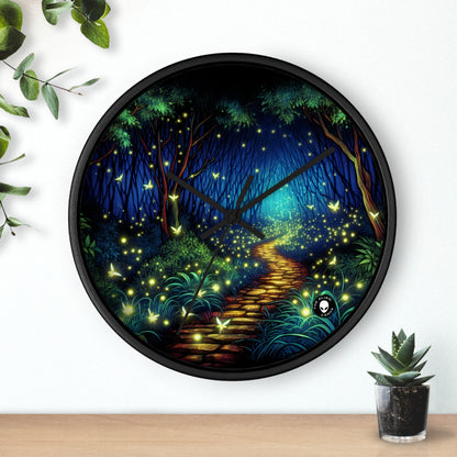 "Bosque Encantado: Resplandor Nocturno" - El Reloj de Pared Extraterrestre