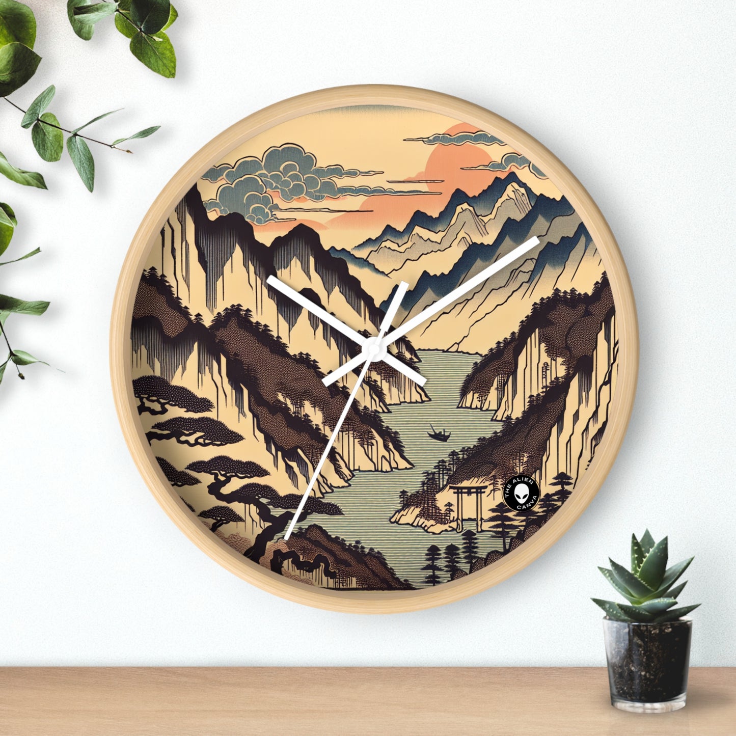 "Cherry Blossom Serenity: A Captivating Ukiyo-e Tribute to the Japanese Tea Ceremony" - The Alien Wall Clock Ukiyo-e (Japanese Woodblock Printing)