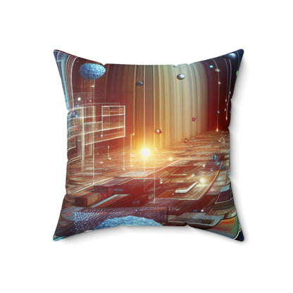 "Enchanted Oasis: A Virtual Reality Garden Experience"- The Alien Spun Polyester Square Pillow Virtual Reality Art