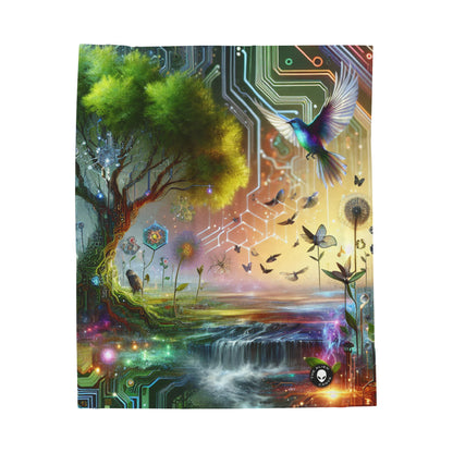 "Techno-Natural Fusion: The Future of Bio Art" - The Alien Velveteen Plush Blanket Bio Art