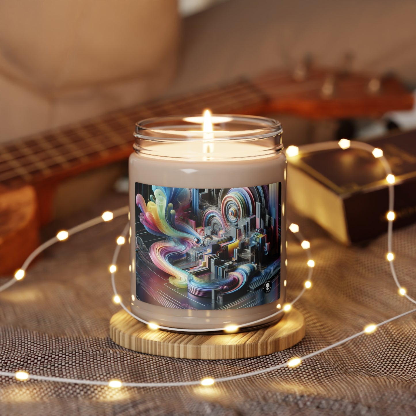 "Neon Nights: A Futuristic Urban Dream" - The Alien Scented Soy Candle 9oz Digital Art