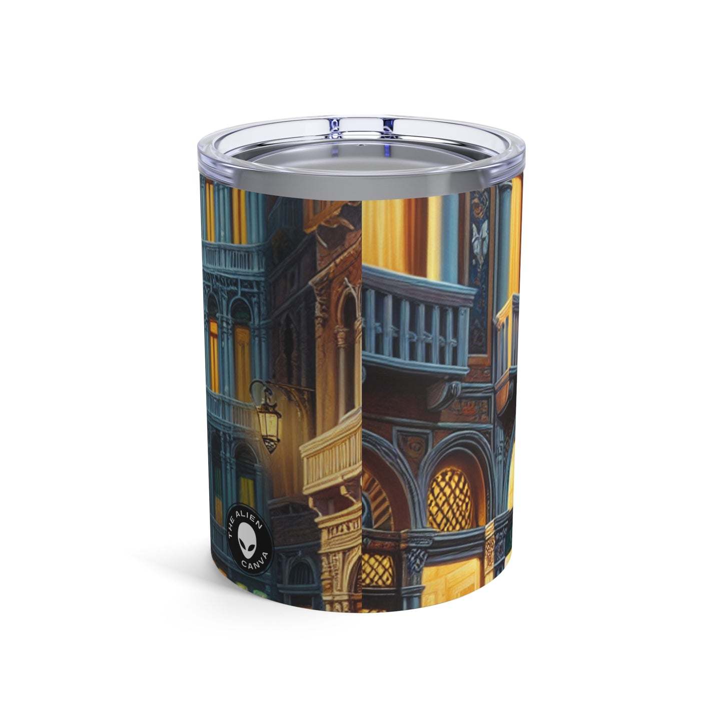 "Noche veneciana: una escena callejera luminosa" - The Alien Tumbler 10oz Venetian School