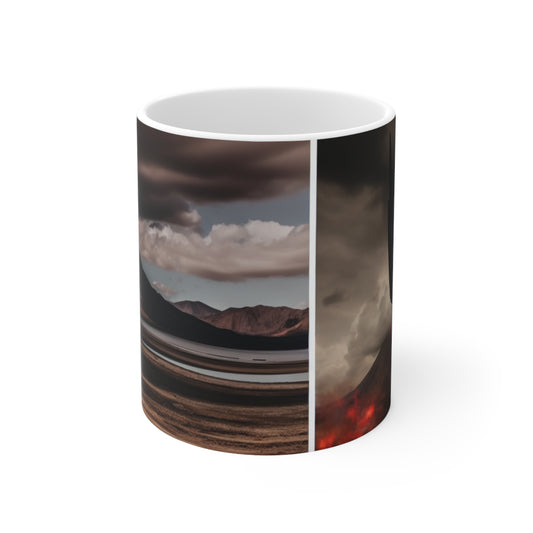 "La colère de Sauron : Une vision du Mordor" - La tasse en céramique Alien 11oz